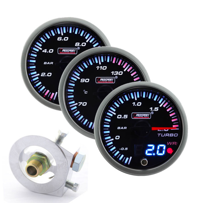 ProSport JDM "Dual Display" Triple Gauge Package - Turbo/Oil