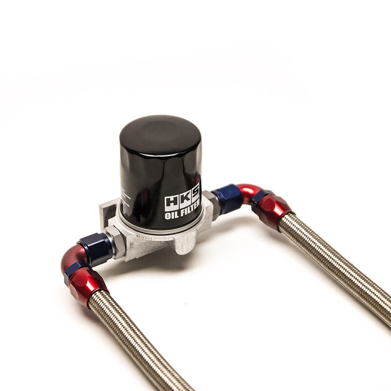 Universal Oil Filter Relocation Kit - Hoses and Sandwich Plate