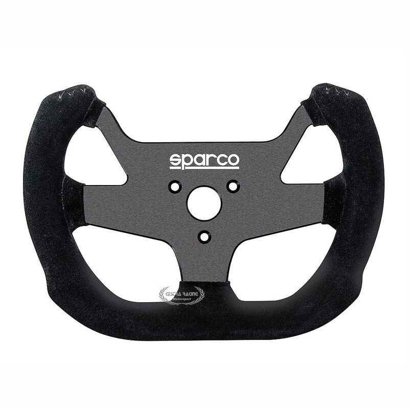 Sparco F-10 A Flat Steering Wheel, Black Suede, Black Spokes