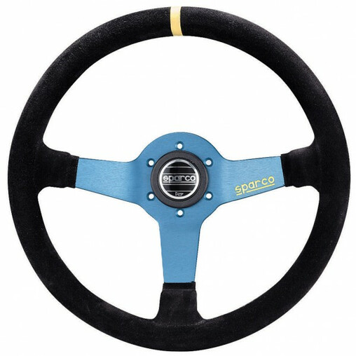 Sparco L550 Steering Wheel (63 mm Dish), Black Suede, Aluminium Spokes