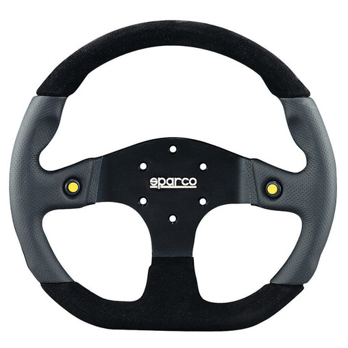 Sparco L999 Flat Steering Wheel, Black Leather, Black Spokes