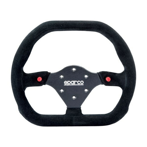 Sparco P310 Flat Steering Wheel, Black Suede, Black Spokes