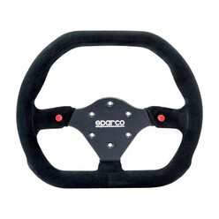 Sparco P310 Flat Steering Wheel, Black Suede, Black Spokes