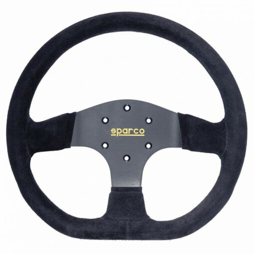 Sparco R353 Steering Wheel (36 mm Dish), Black Suede, Black Spokes