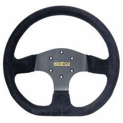 Sparco R353 Steering Wheel (36 mm Dish), Black Suede, Black Spokes