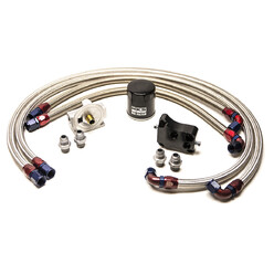 SR20DET Oil Filter Relocation Kit - Hoses and Sandwich Plate