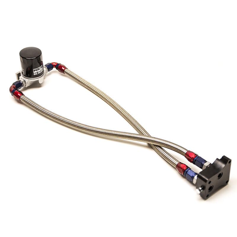 SR20DET Oil Filter Relocation Kit - Hoses and Sandwich Plate
