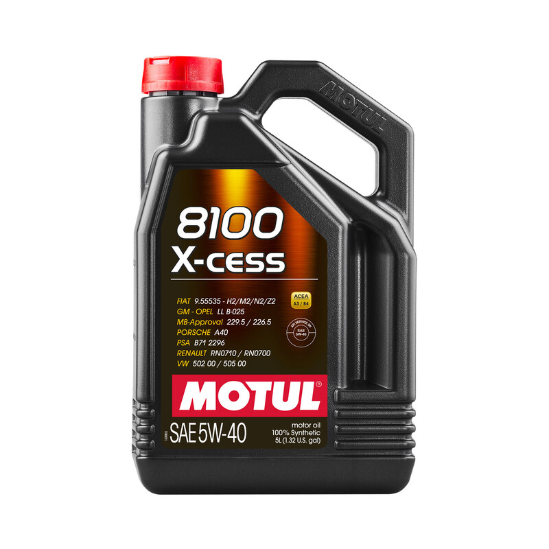 Motul 8100 X-Cess 5W40 Engine Oil (5L) (Mercedes, Porsche