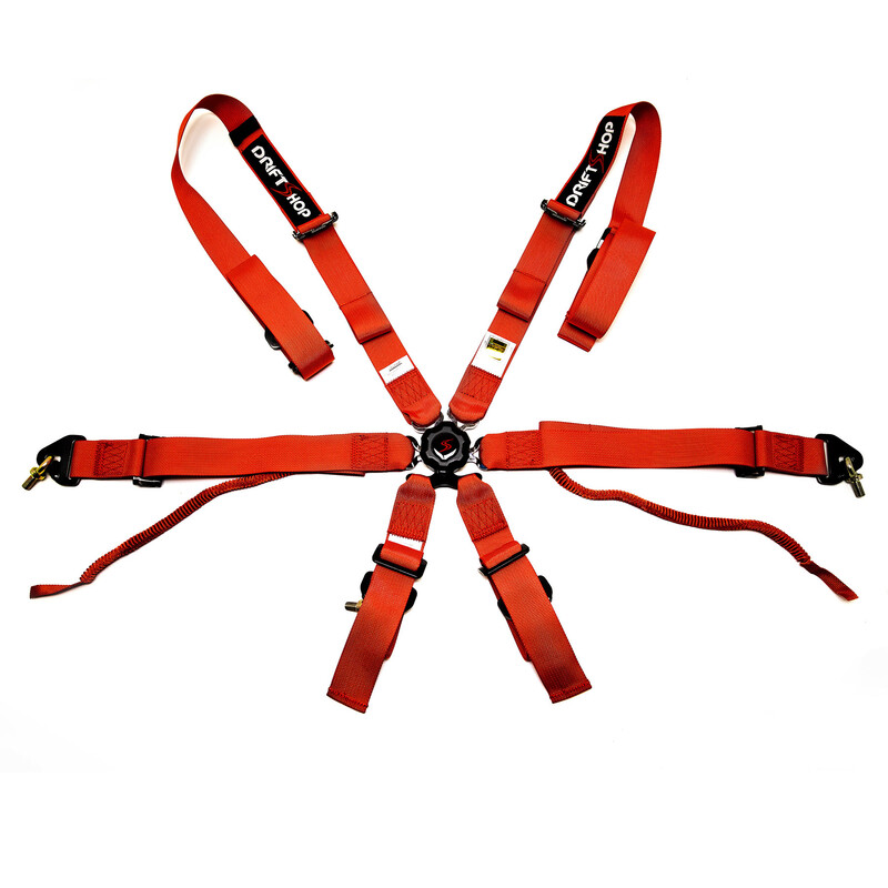 DriftShop 6-Point Harness - Red - FIA 2025