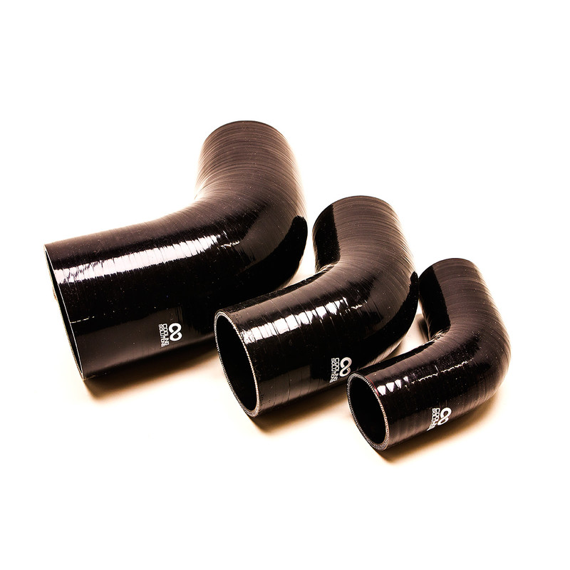 Silicone 67° Elbow Ø51 to Ø102 mm, Black