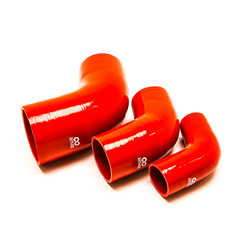 Silicone 67° Elbow Ø51 to Ø102 mm, Red