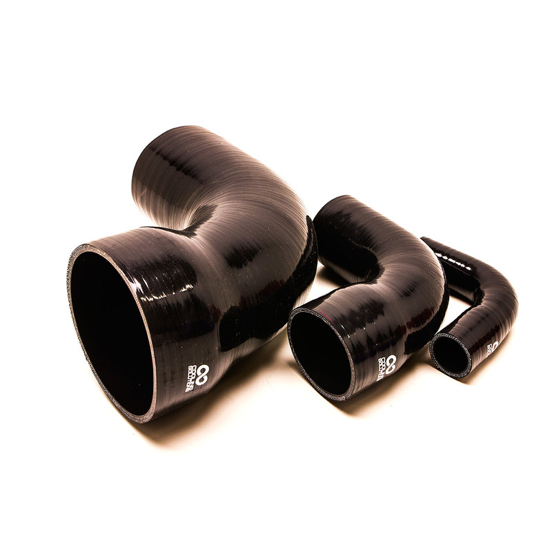 Silicone 90° Elbow Reducer Ø16-13 to Ø127-102 mm, Black