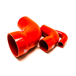 Silicone 90° Elbow Reducer Ø16-13 to Ø127-102 mm, Red