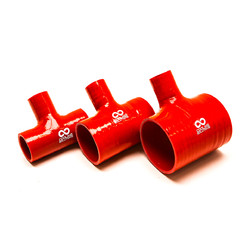 Silicone T-Piece Ø38 to Ø76 mm, Red