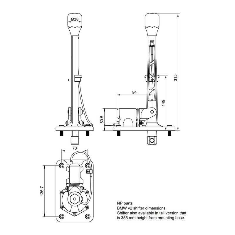 NP Parts V2 Black Short Shifter for BMW