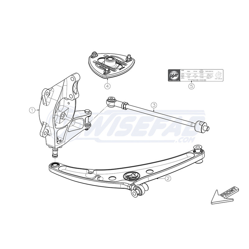Wisefab Front Track Kit for Mitsubishi Lancer Evo 7/8/9