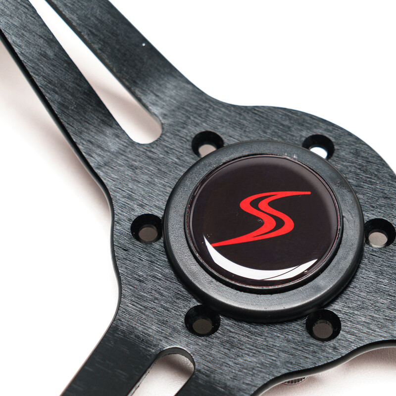 DriftShop Steering Wheel (70 mm Dish), "M Power" Edition, Black Leather