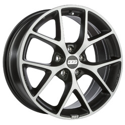 BBS SR 17x7.5" 5x100 ET37, Flat Black / Machined