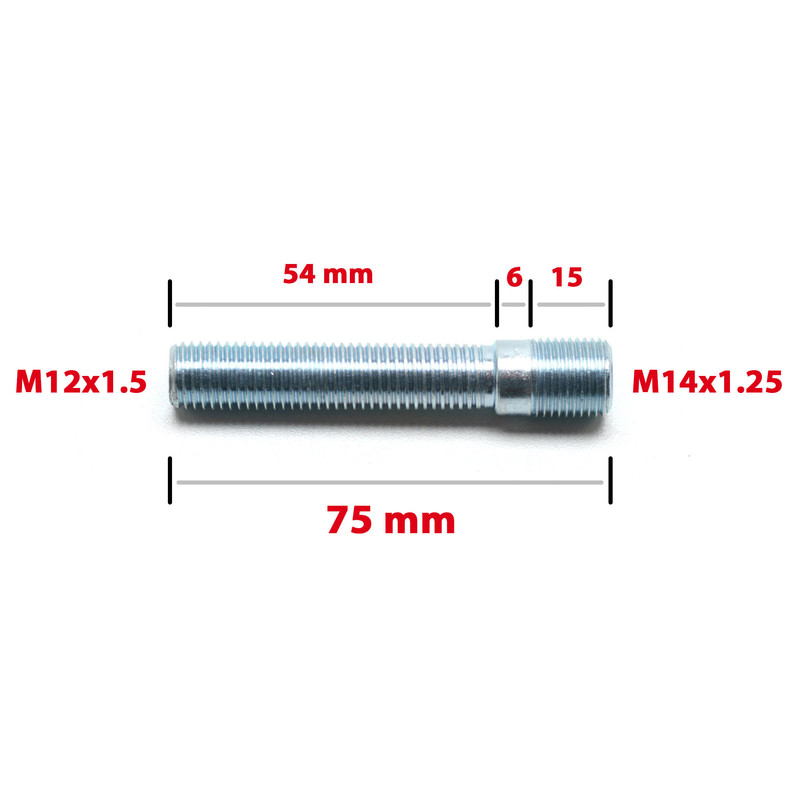 Conversion Wheel Stud - M14x1.25 to M12x1.5