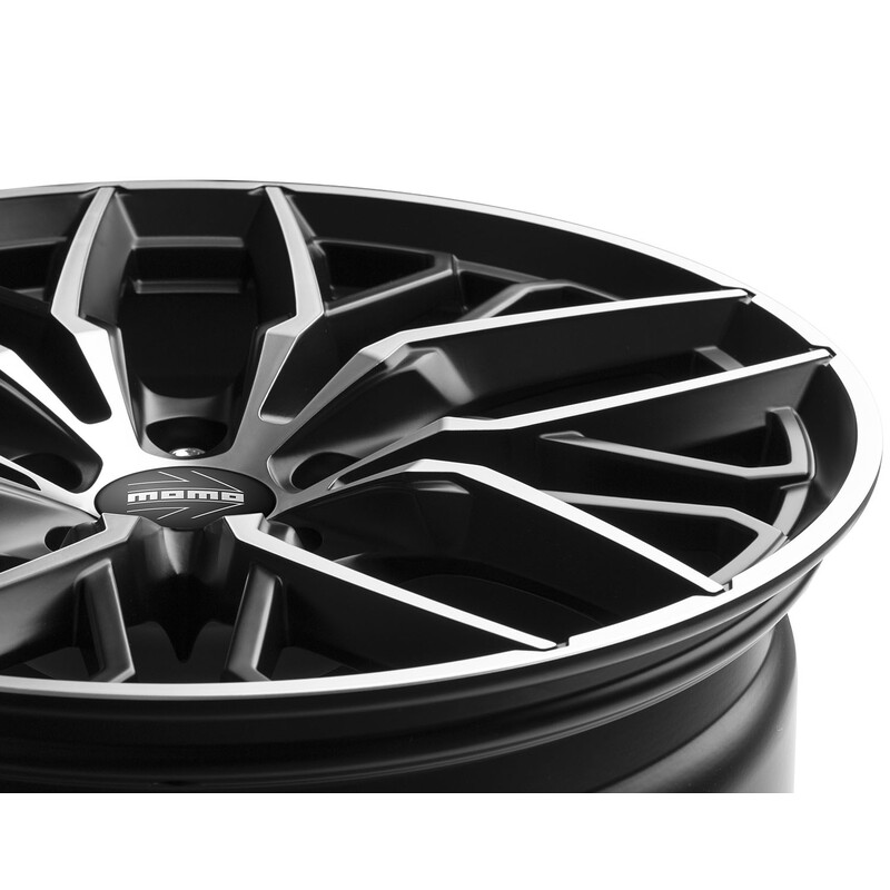 Momo Spider 19x8.5" 5x112 ET30, Flat Black, Machined Spokes