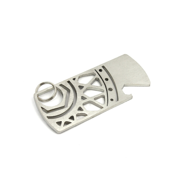 Stainless Steel Wheel Bottle Opener Keyring