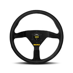 Momo Mod. 78 Steering Wheel (36 mm Dish), Black Suede, Black Spokes - 35 cm