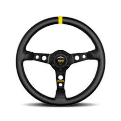 Momo Mod. 07 Steering Wheel (72 mm Dish), Black Leather, Black Spokes - 35 cm