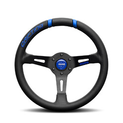 Momo Drifting Steering Wheel (88 mm Dish), Black Leather, Black Spokes - 33 cm