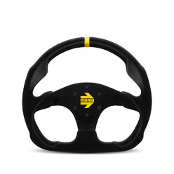Momo Mod. 30 Steering Wheel (39 mm Dish), Black Suede, Black Spokes - 32 cm