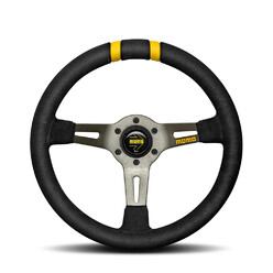 Momo Drifting Steering Wheel (88 mm Dish), Black Suede, Anthracite Spokes - 33 cm