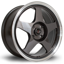 Rota Slipstream 17x8" 5x114.3 ET48, Gunmetal, Polished Lip