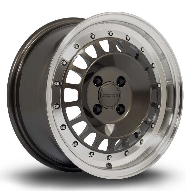 Rota Speciale 15x7" 4x100 ET35, Gunmetal, Polished Lip