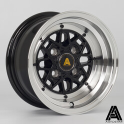 Autostar Korin 12x6" 4x101.6 ET-9, Gloss Black, Polished Lip
