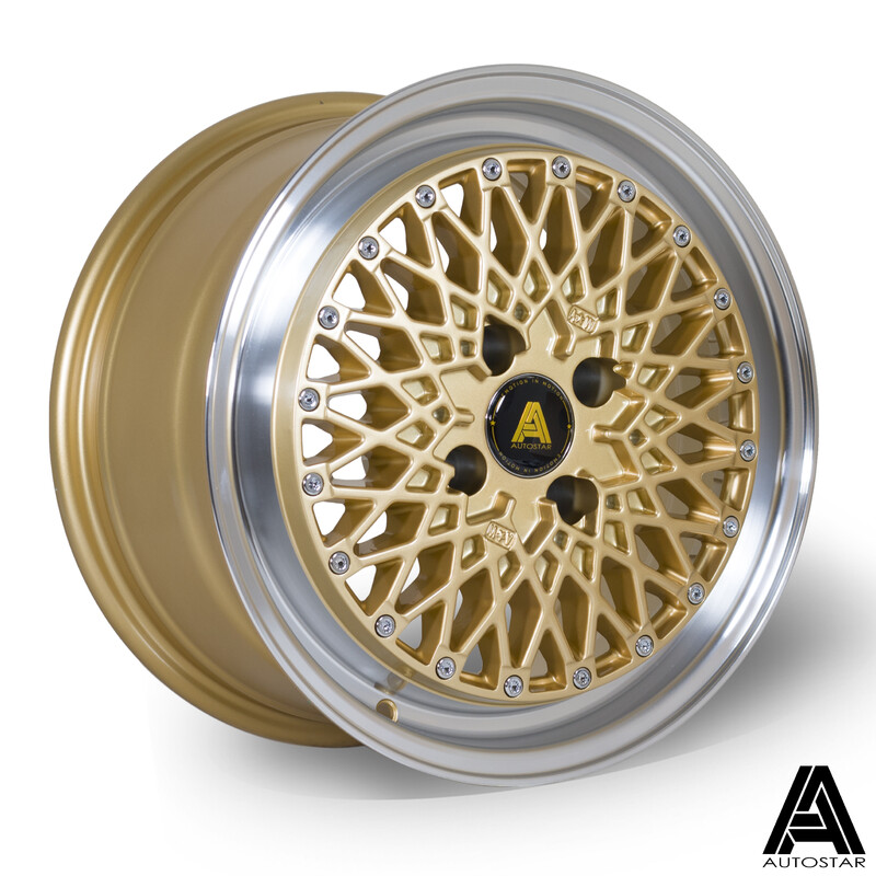 Autostar Minus 15x7.5" 4x108 ET25, Gold, Polished Lip
