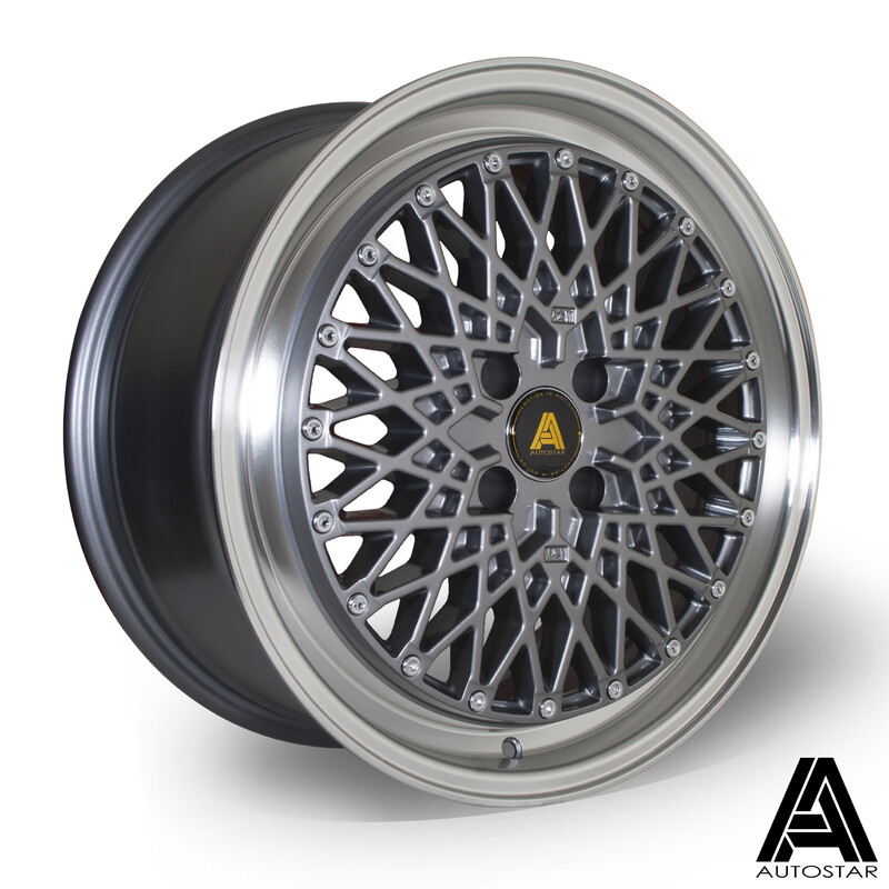 Autostar Minus 17x8" 5x100 ET30, Gunmetal, Polished Lip