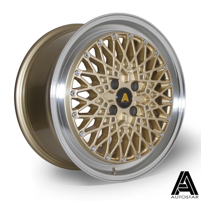Autostar Minus 17x8" 5x100 ET30, Gold, Polished Lip