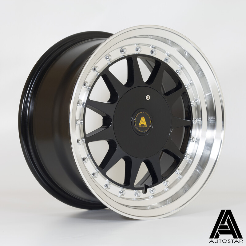 Autostar Raider 15x7.5" 4x100/108 ET20, Gloss Black, Polished Lip