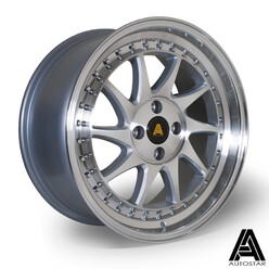 Autostar Vader 17x8" 5x100 ET30, Silver, Polish Face