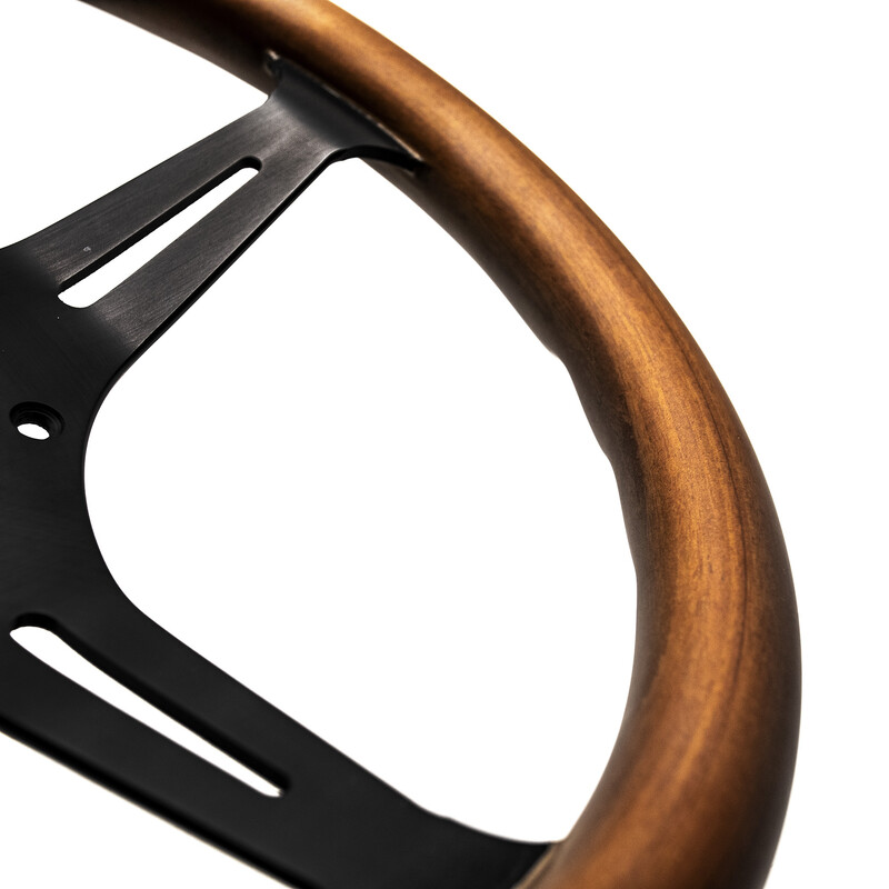 DriftShop Steering Wheel, Wood, Black Spokes