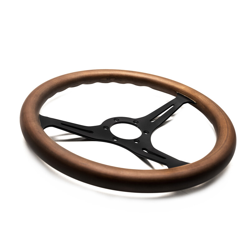 DriftShop Steering Wheel, Wood, Black Spokes