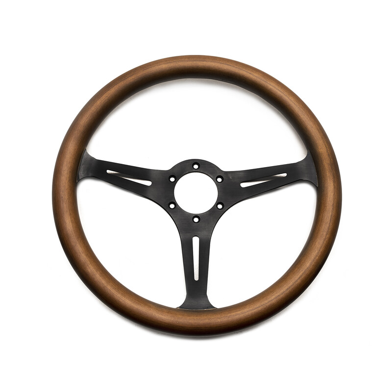 DriftShop Steering Wheel, Wood, Black Spokes