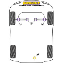Powerflex Poly Bushes for Audi 200 Quattro, inc. Avant Typ 44 (C3) (84-90)