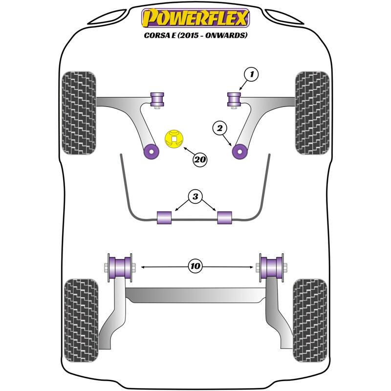 Powerflex Poly Bushes for Opel Corsa E, inc. OPC (2015+)