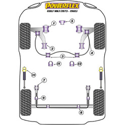 Powerflex Poly Bushes for VW Golf 1 (73-85)