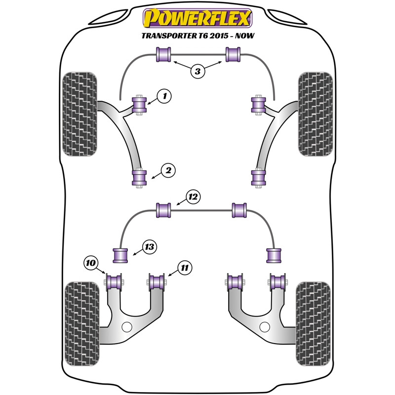 Powerflex Poly Bushes for VW Transporter T6 (2015+)