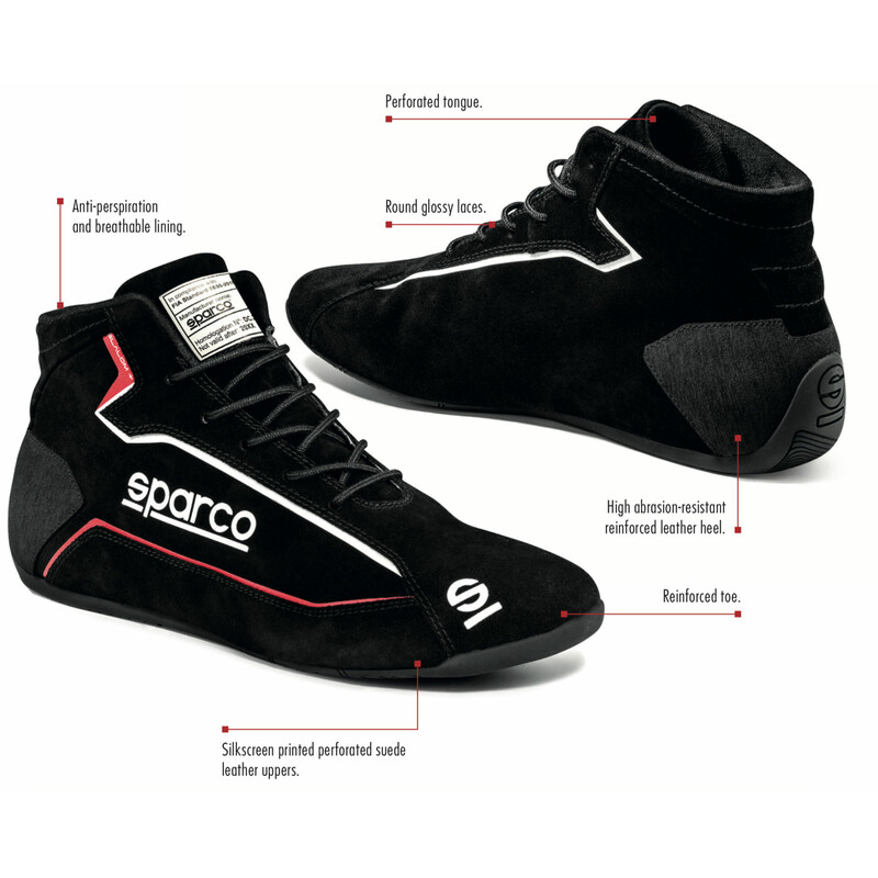 Sparco Slalom+ Racing Shoes, Black MY24 (FIA)