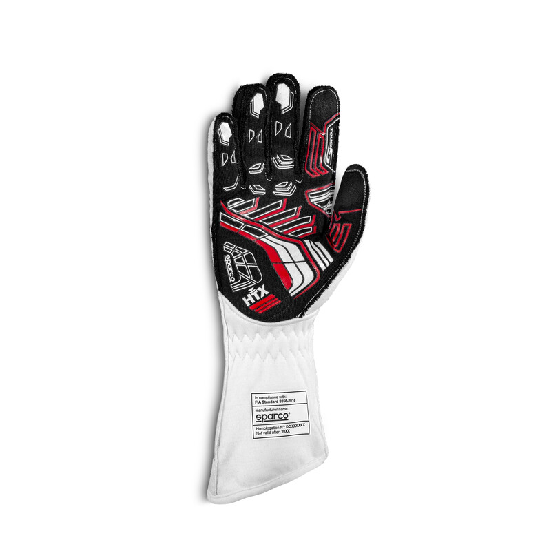 Sparco Arrow Gloves, White & Red (FIA)