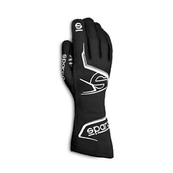 Sparco Arrow Gloves, Black & White (FIA)