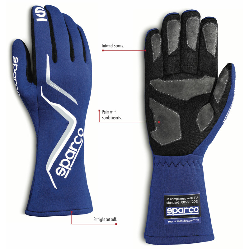 Sparco Land Gloves, Blue MY24 (FIA)