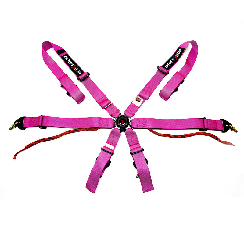 DriftShop 6-Point Harness - Pink - FIA 2025